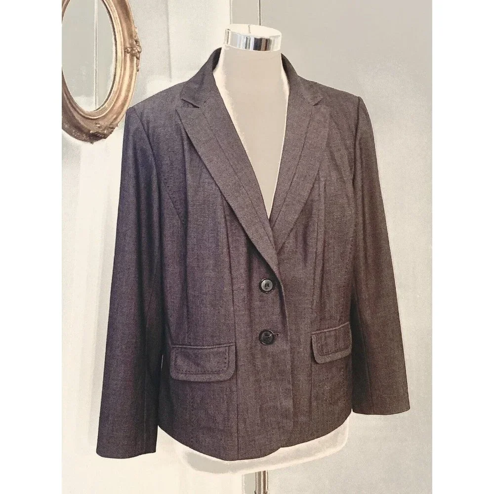 NWT Sejour Slate Gray Career Blazer Jacket Size 14W Sz 14 New